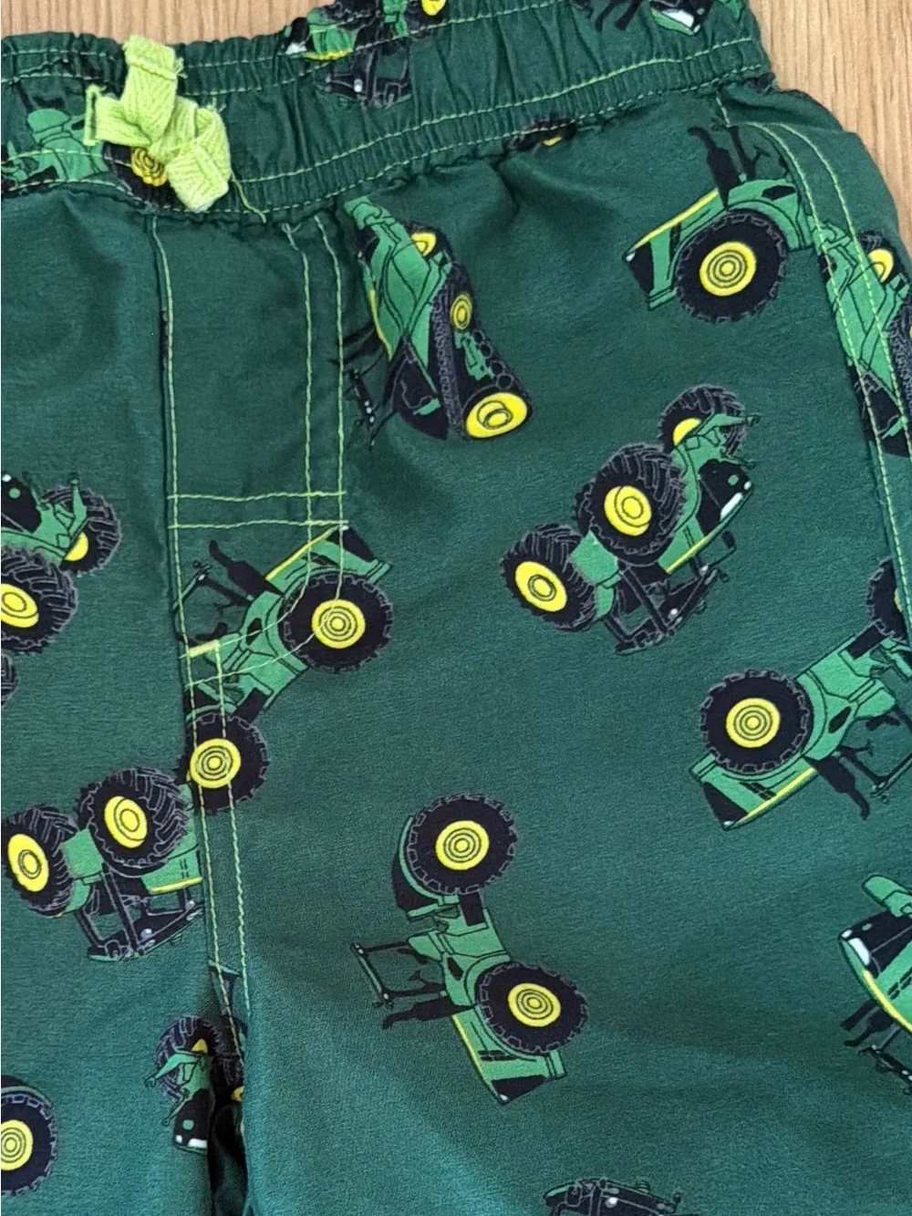 John Deere Green Tractor Print Kids Swim Trunks Shorts 4T